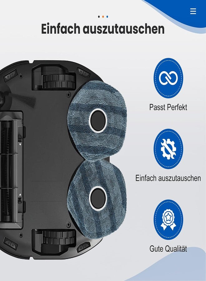 AnDongo مجموعة من 8 قطع من وسادات الممسحة متوافقة مع مكنسة الروبوت eufy X10 Pro Omni / X9 Pro، مجموعة ملحقات بديلة لوسادات التنظيف الدوارة - Image 5